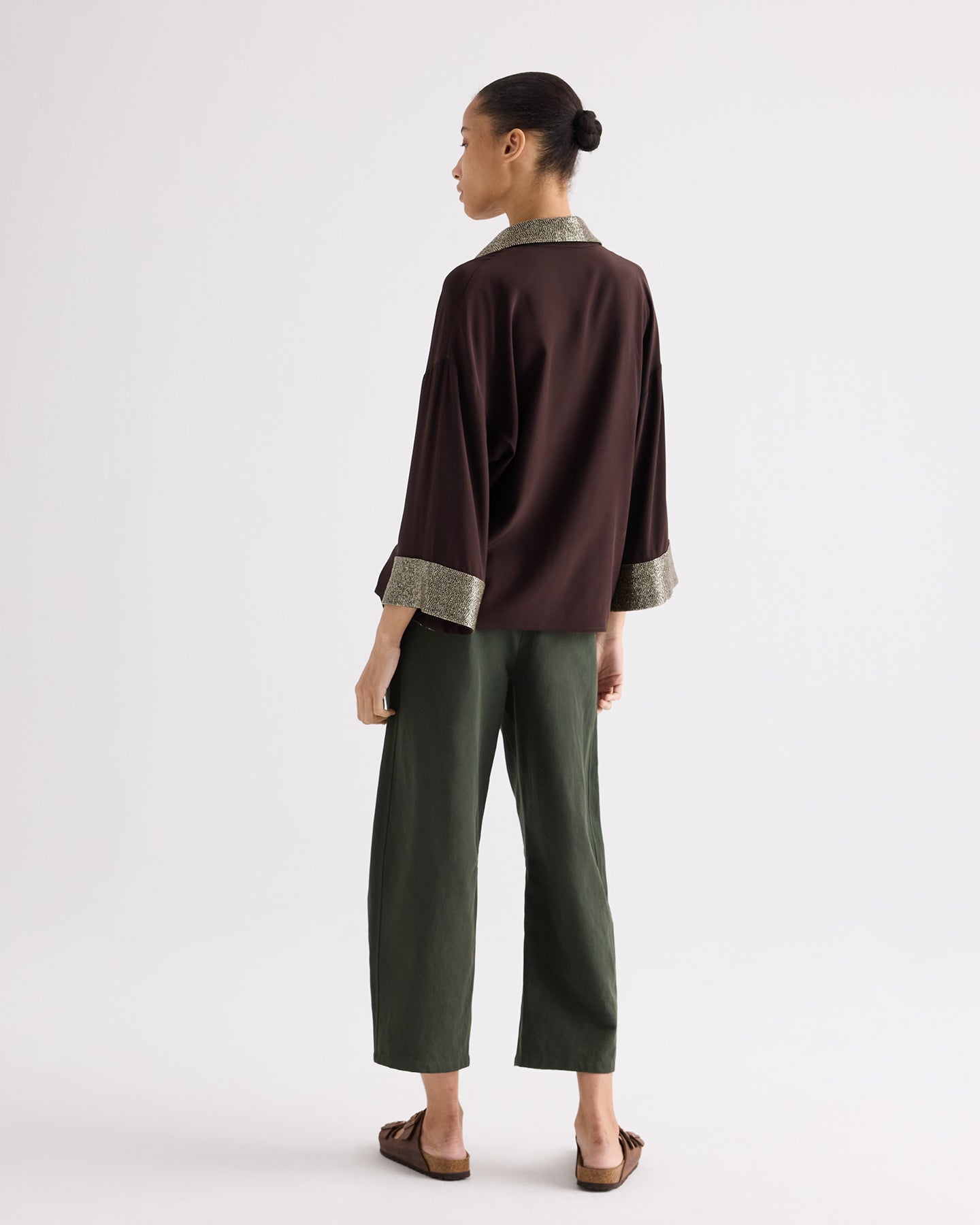 TWP Chocolate C Top in Crepe Back Satin view 5