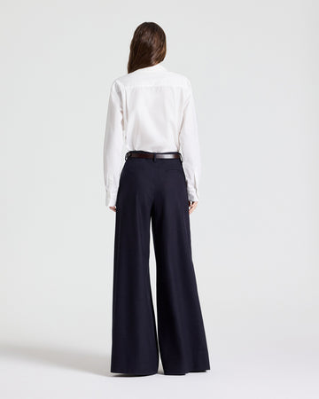 TWP White Cb Top with Tie in Cotton Poplin view 5