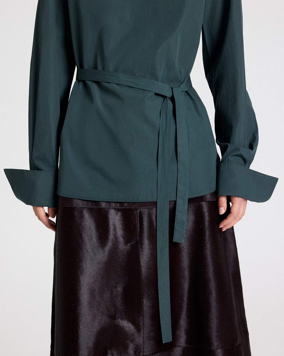TWP Darkest spruce The Day We Met Top in Cotton Poplin view 2
