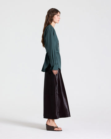 TWP Darkest spruce The Day We Met Top in Cotton Poplin view 4