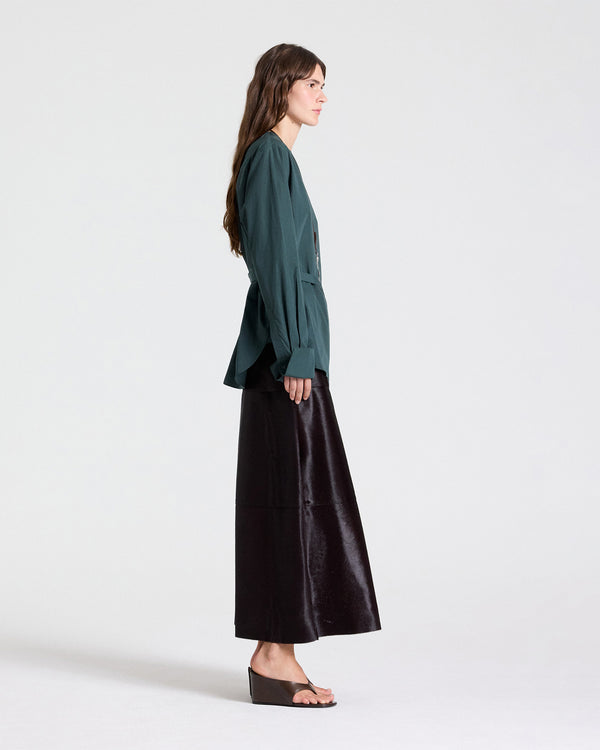 TWP Darkest spruce The Day We Met Top in Cotton Poplin view 4