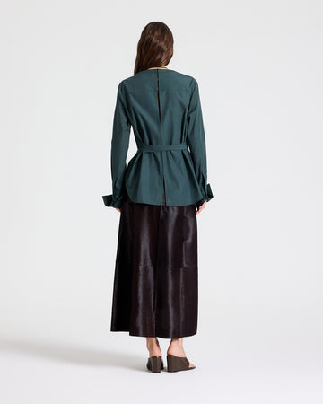 TWP Darkest spruce The Day We Met Top in Cotton Poplin view 5