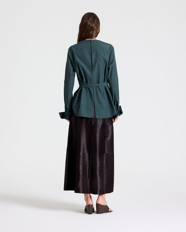 TWP Darkest spruce The Day We Met Top in Cotton Poplin view 5