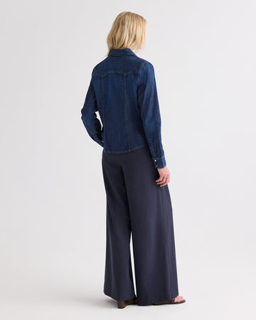 TWP Dark stone Mustang Sally with Snaps in Denim Shirting view 5