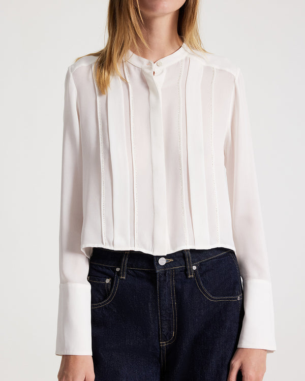TWP Ivory Patti Top with Pleated Bib in Bugle and Seed Beads view 2