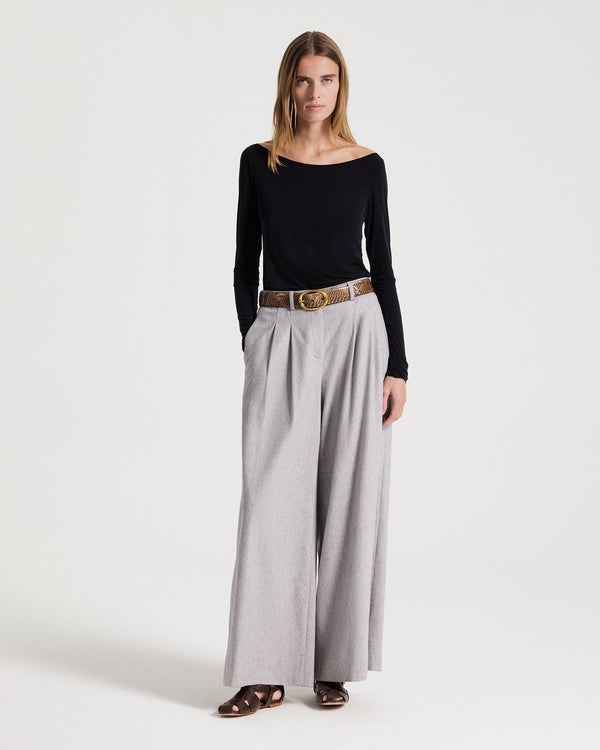 TWP Black Off Shoulder Long Sleeve Top in Stretch Jersey view 4