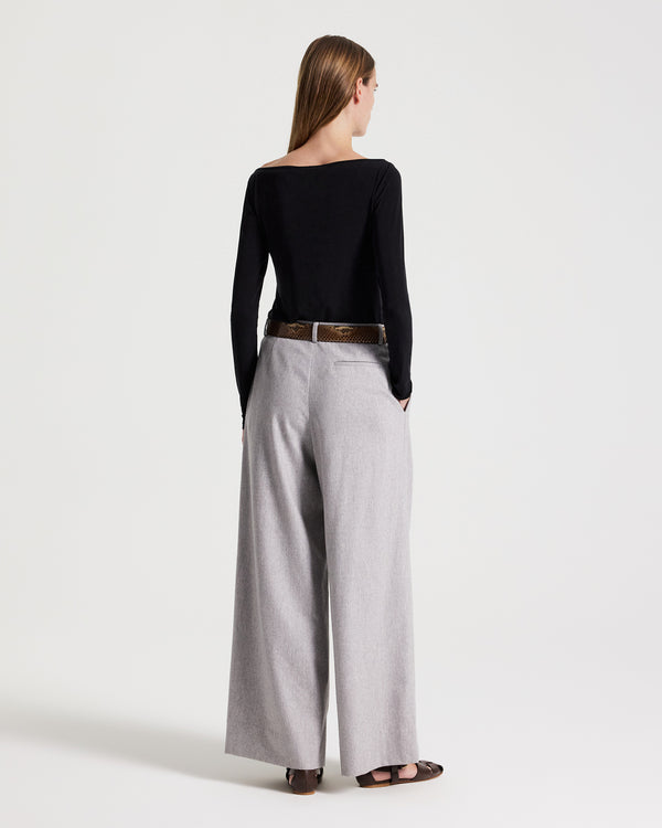 TWP Black Off Shoulder Long Sleeve Top in Stretch Jersey view 6
