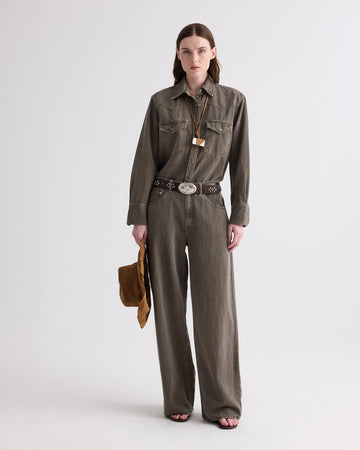 TWP Slate Yellowstone Shirt in Natural Denim view 3