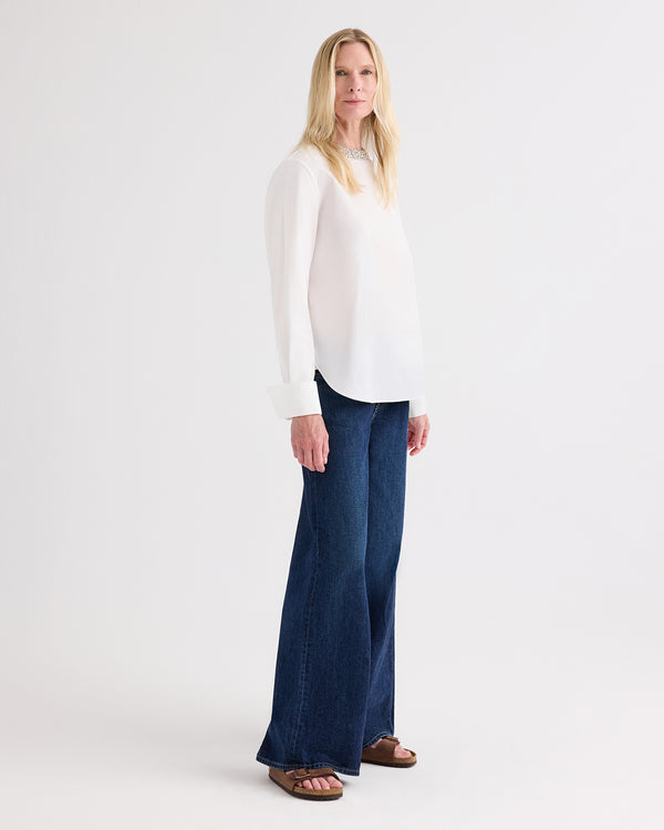 TWP White The Day We Met Shirt w/ Crystal Collar in Compact Poplin view 5