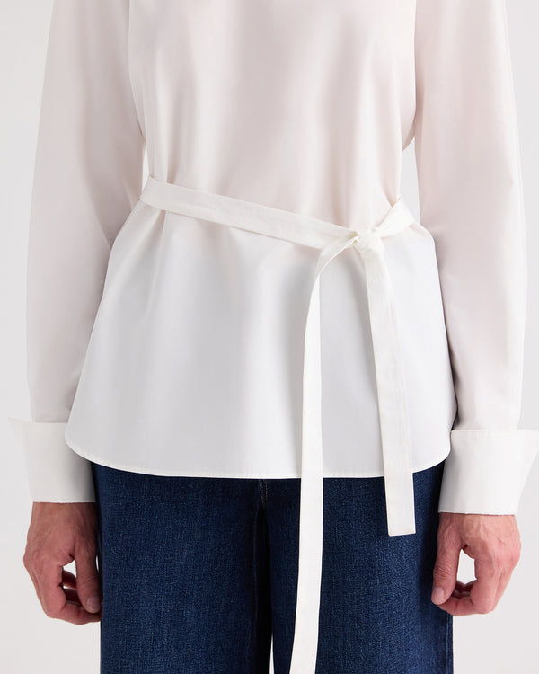 TWP White The Day We Met Shirt w/ Crystal Collar in Compact Poplin view 4