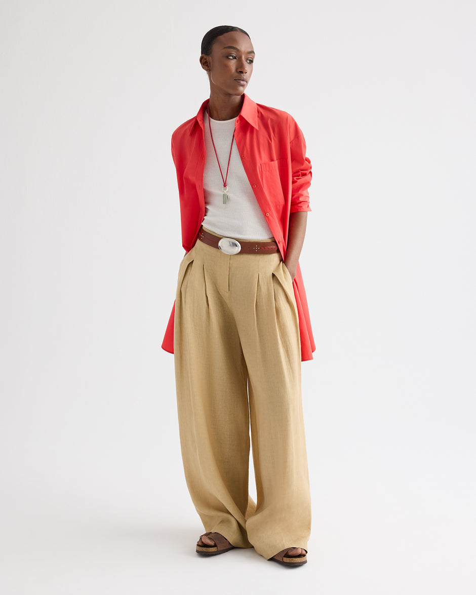 TWP Tomato Big Joe Shirt Dress in Superfine Cotton view 1