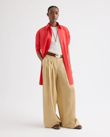 TWP Tomato Big Joe Shirt Dress in Superfine Cotton view 2