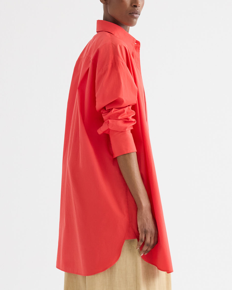 TWP Tomato Big Joe Shirt Dress in Superfine Cotton view 5