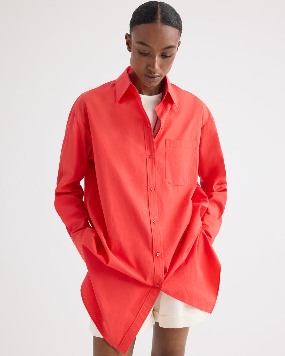 TWP Tomato Big Joe Shirt Dress in Superfine Cotton view 2
