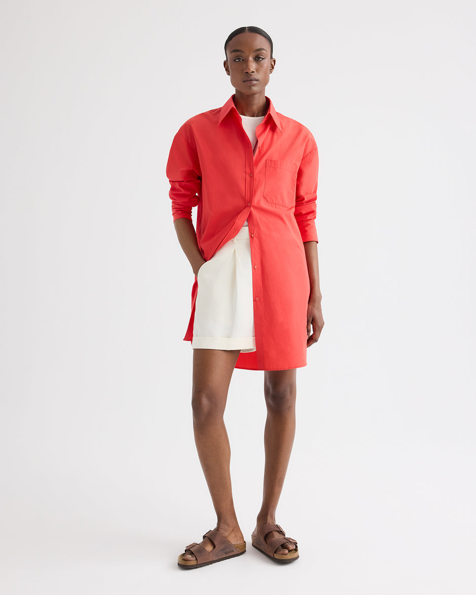 TWP Tomato Big Joe Shirt Dress in Superfine Cotton view 1