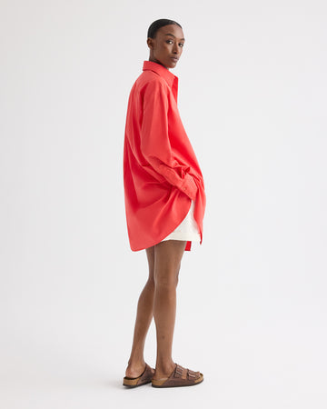 TWP Tomato Big Joe Shirt Dress in Superfine Cotton view 3