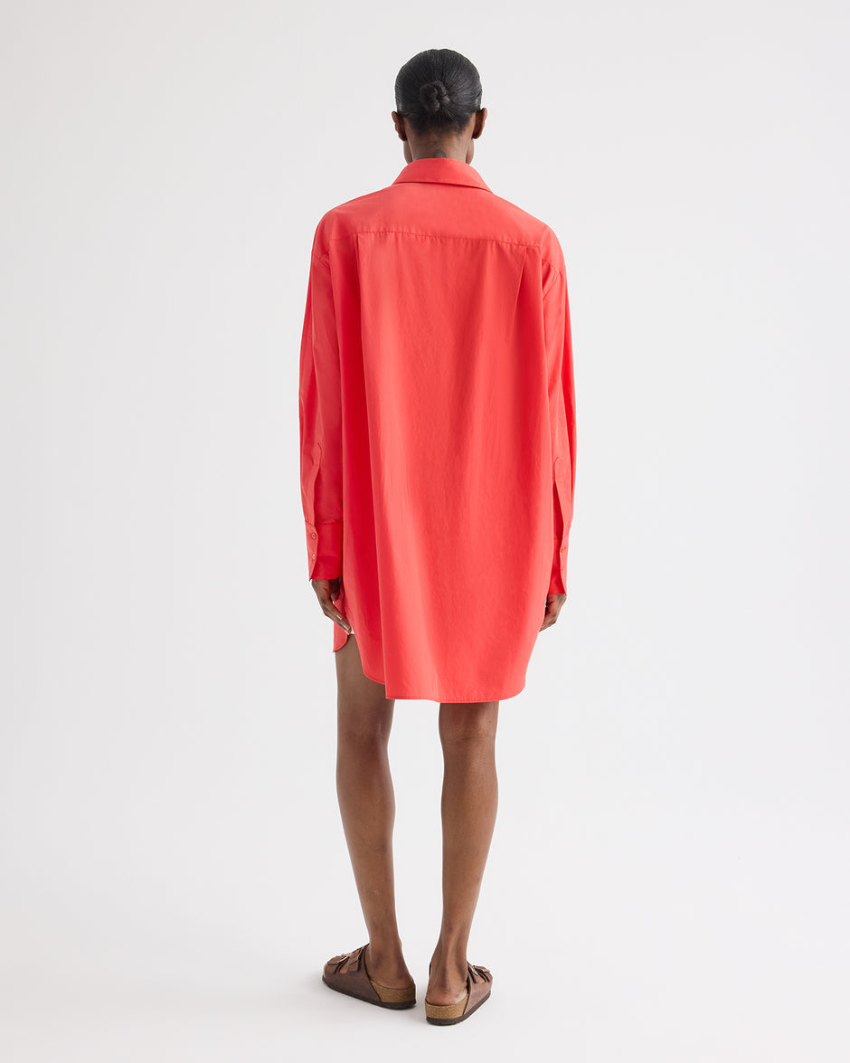 TWP Tomato Big Joe Shirt Dress in Superfine Cotton view 4