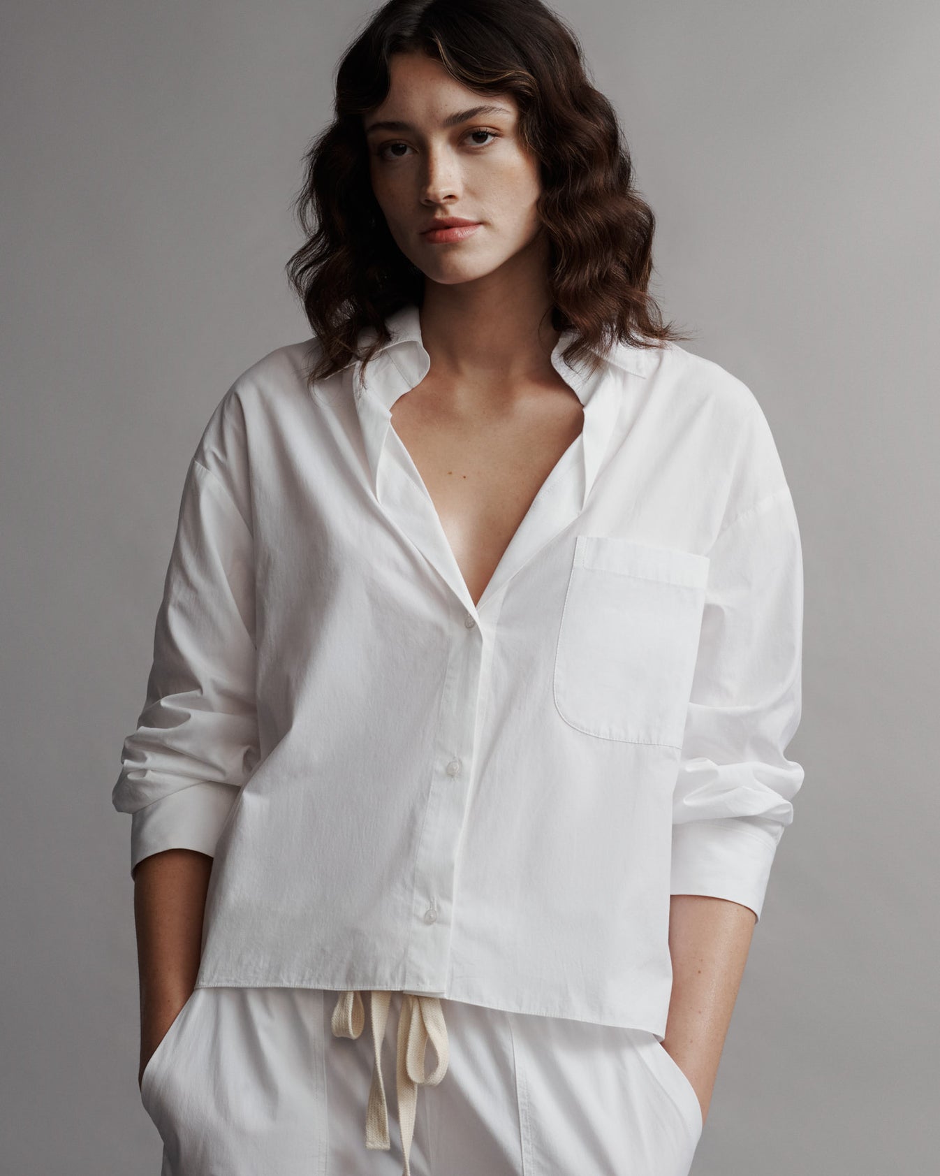TWP White The Day After Shirt in Vintage Washed Cotton Poplin view 1