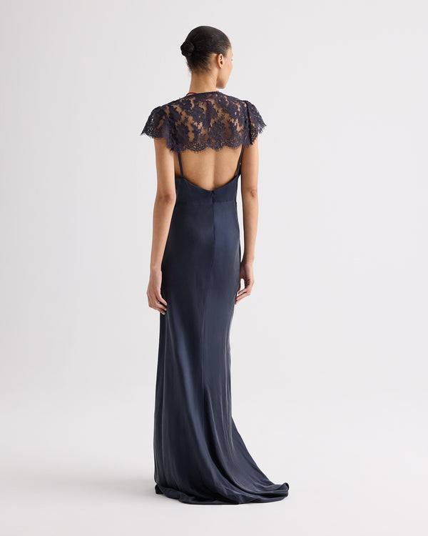 TWP Midnight Lace Gown in Silk Charmeuse view 5