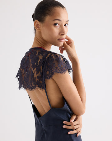 TWP Midnight Lace Gown in Silk Charmeuse view 6