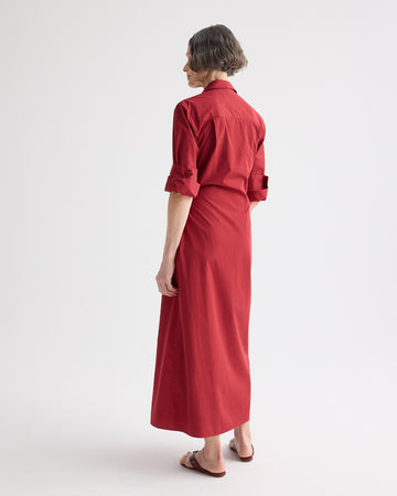 TWP Karanda red New Earl Dress in Superfine Cotton view 5