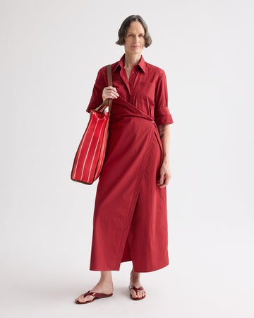 TWP Karanda red New Earl Dress in Superfine Cotton view 3