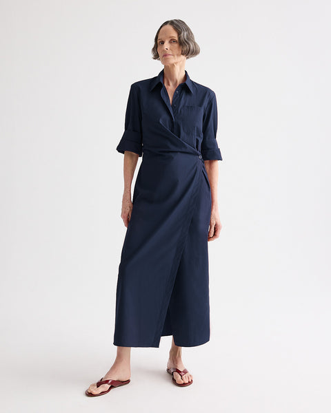 TWP Women's New Earl Dress in Superfine Cotton - Midnight