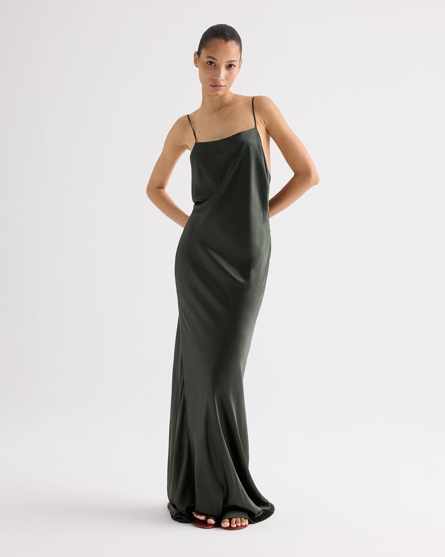 TWP Open-Back Silk Maxi Slipdress, Rosin, Women's, 8