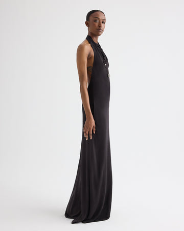 TWP Dark chocolate Lola Gown in Evening Jersey view 3