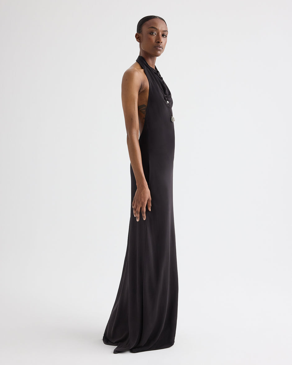 TWP Dark chocolate Lola Gown in Evening Jersey view 3