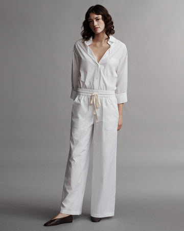 TWP White Main Street Pant in Vintage Washed Cotton Poplin view 3
