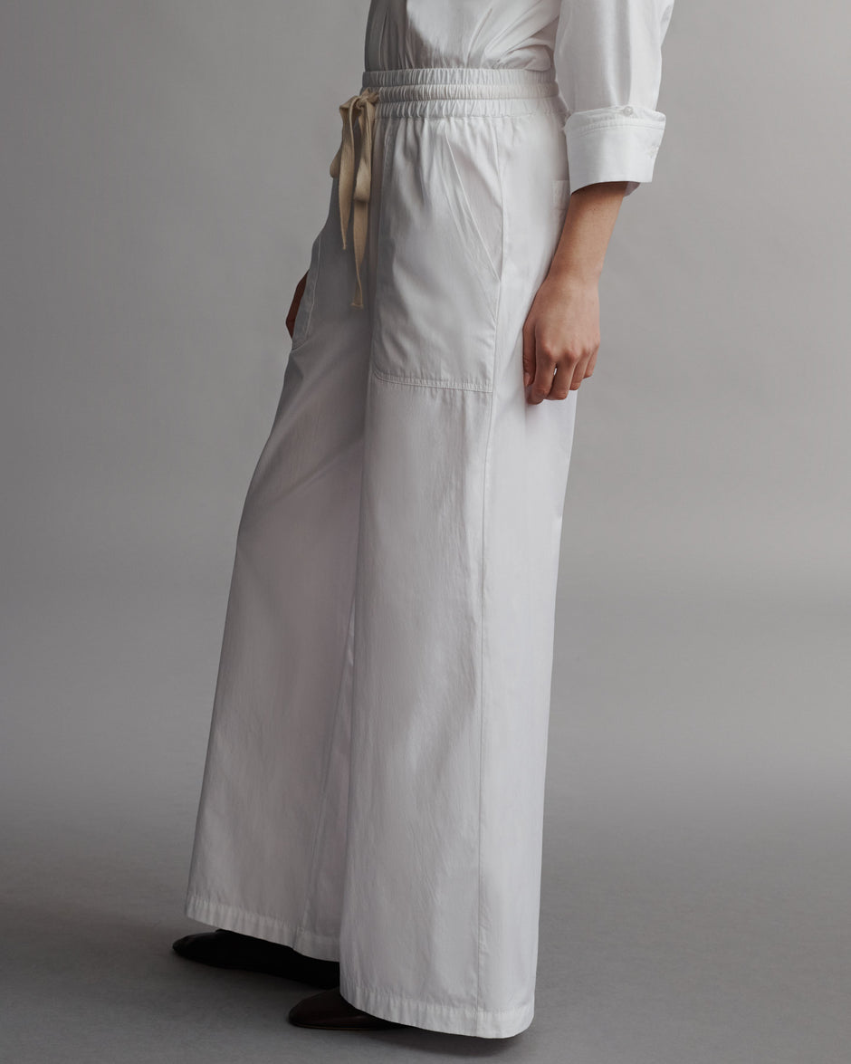 TWP White Main Street Pant in Vintage Washed Cotton Poplin view 4