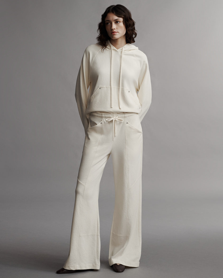 TWP Ivory Saturday Night Pant in French Terry view 1