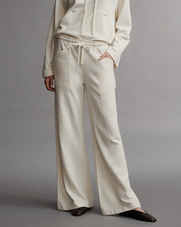 TWP Ivory Saturday Night Pant in French Terry view 2