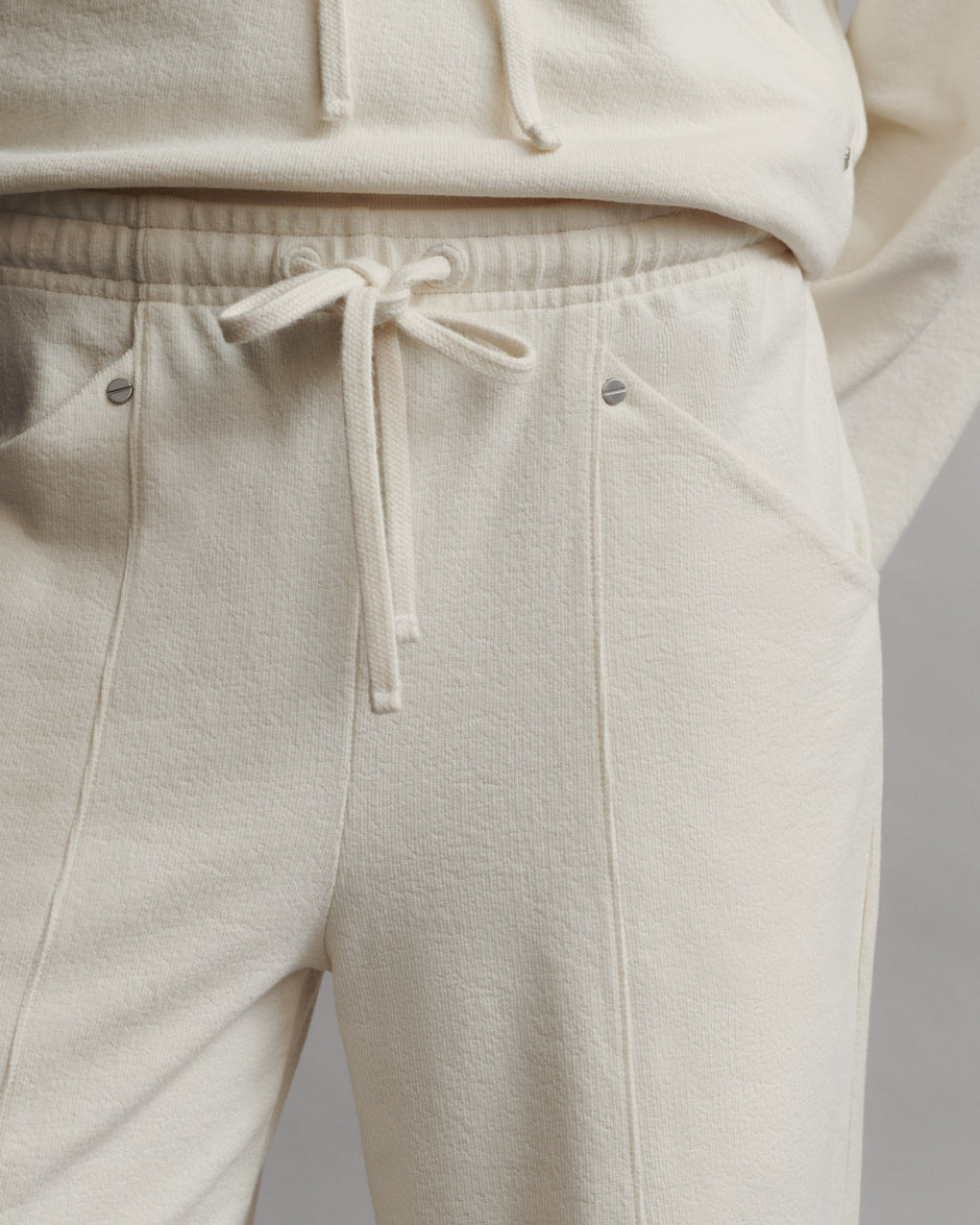 TWP Ivory Saturday Night Pant in French Terry view 1