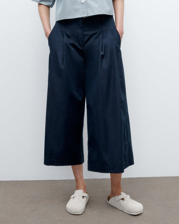 TWP Midnight Cropped Didi Pant in Vintage Washed Poplin view 2