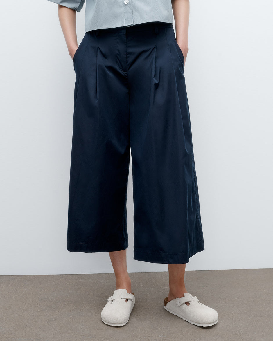 TWP Midnight Cropped Didi Pant in Vintage Washed Poplin view 2