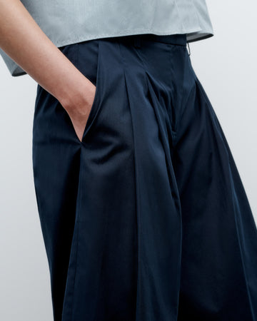 TWP Midnight Cropped Didi Pant in Vintage Washed Poplin view 3