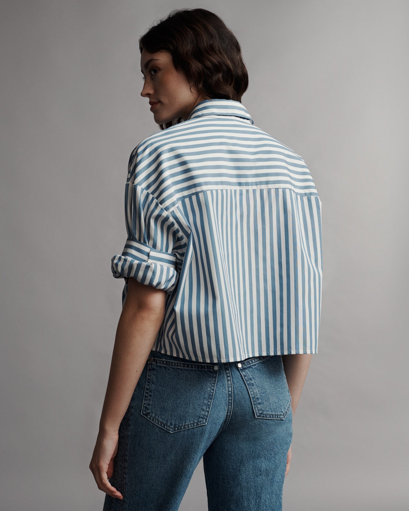 TWP White / vintage denim Next Ex Shirt in Superfine Cotton view 4