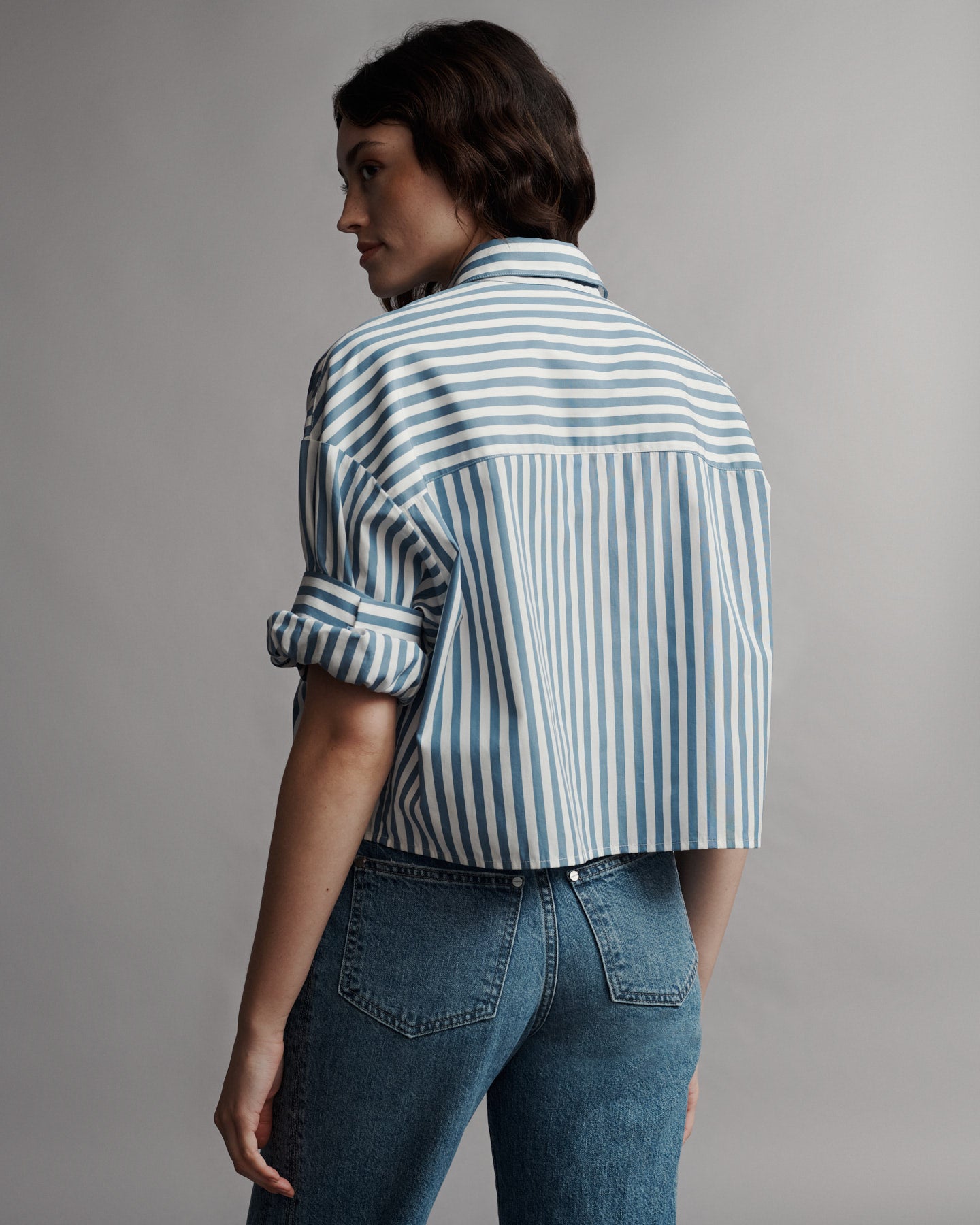 TWP White / vintage denim Next Ex Shirt in Superfine Cotton view 4
