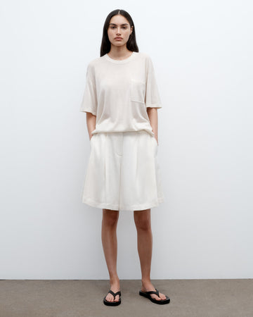 TWP Bone Galley Short in Coated Viscose Linen view 1