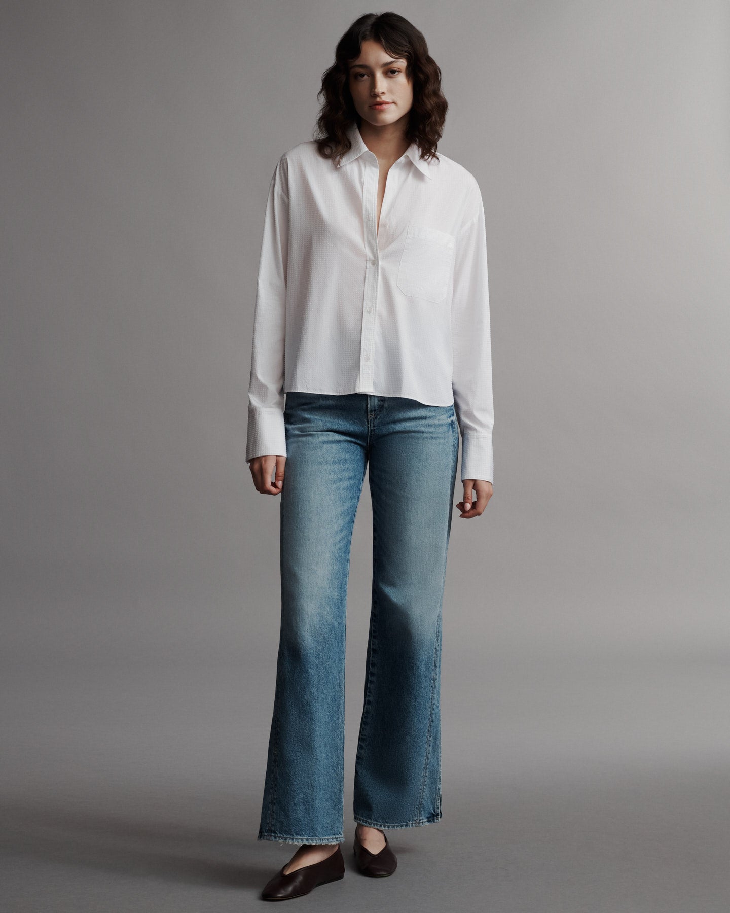 TWP White Average Joe Top in Superfine Cotton with Crystals view 4