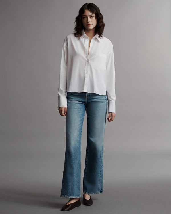 TWP White Average Joe Top in Superfine Cotton with Crystals view 4