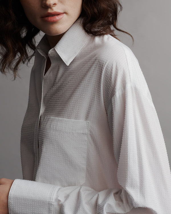 TWP White Average Joe Top in Superfine Cotton with Crystals view 2