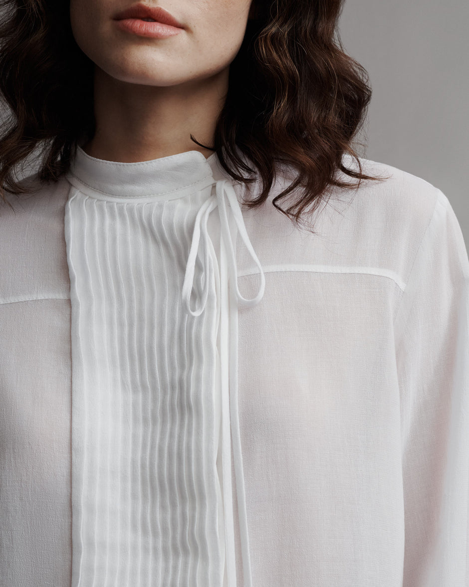 TWP White Gabriel Shirt in Cotton Voile view 2