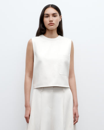 TWP Bone Cropped Muscle Tank in Paper Leather view 1