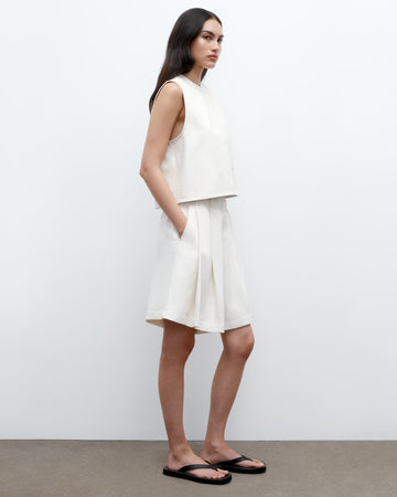 TWP Bone Cropped Muscle Tank in Paper Leather view 1