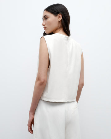 TWP Bone Cropped Muscle Tank in Paper Leather view 1