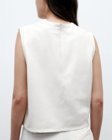 TWP Bone Cropped Muscle Tank in Paper Leather view 1