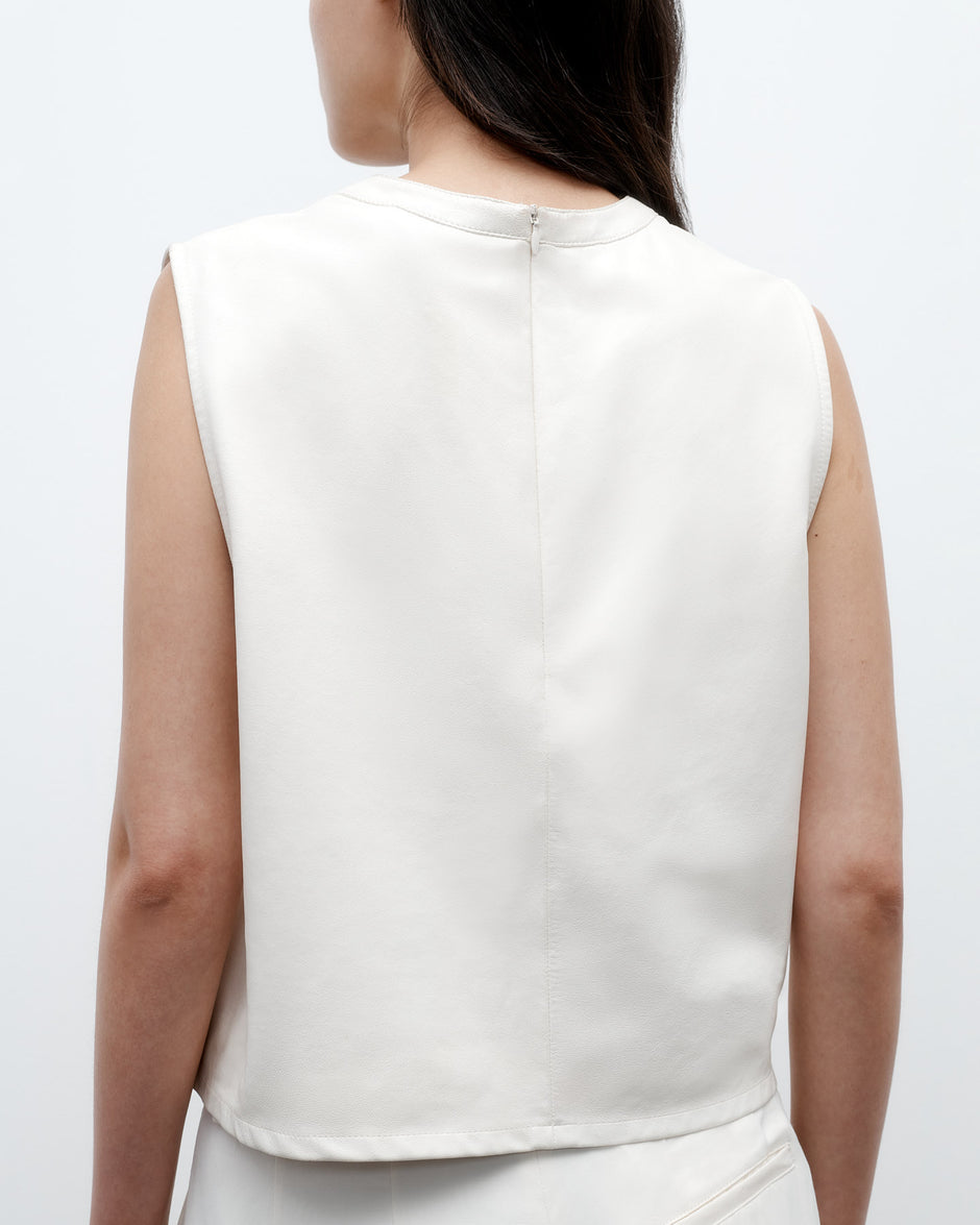 TWP Bone Cropped Muscle Tank in Paper Leather view 1